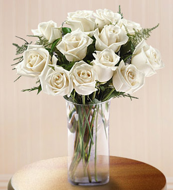 The Premium Long Stemmed Rose Bouquet - White