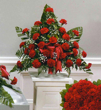 Red Pedestal Arrangement